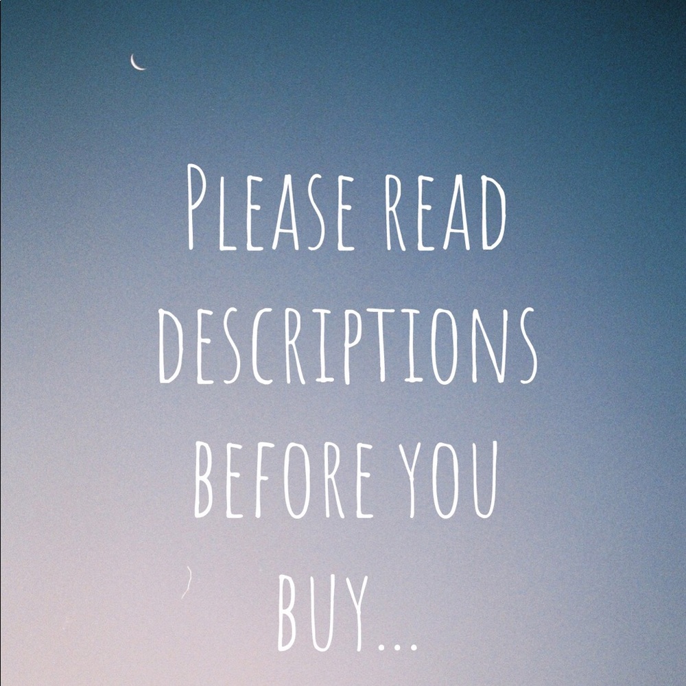 Please read descriptions before you buy...